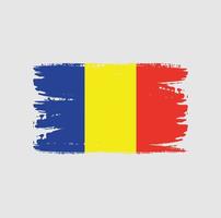 Flag of Romania with brush style vector