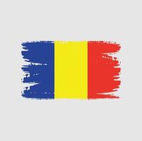 Flag of Romania with brush style vector