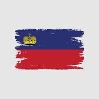 Flag of Liechtenstein with brush style vector