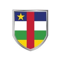 Flag Of Central African with metal shield frame vector