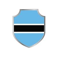 Flag of Botswana with metal shield frame vector