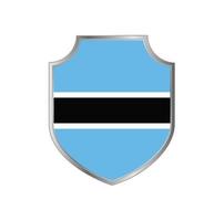 Flag of Botswana with metal shield frame vector