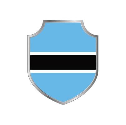 Flag of Botswana with metal shield frame