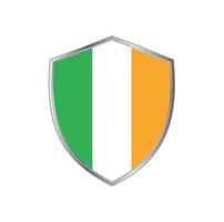 Flag of Ireland with silver frame vector