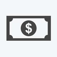 Dollar Icon in trendy glyph style isolated on soft blue background vector