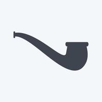 Smoking Pipe Icon in trendy glyph style isolated on soft blue background vector