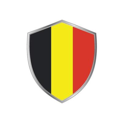 Flag of Belgium with silver frame