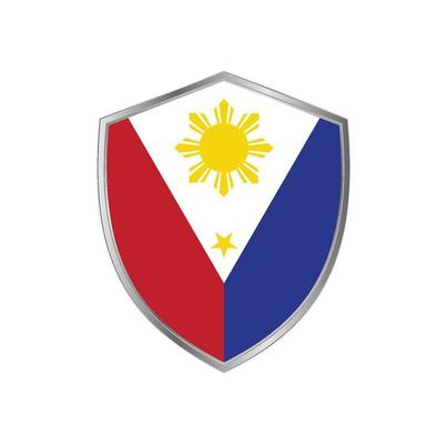 Flag of Philippines with silver frame