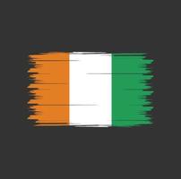 Cote Dlvoire flag vector with watercolor brush style