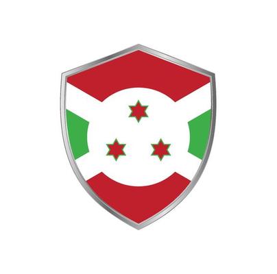 Flag of Burundi with silver frame