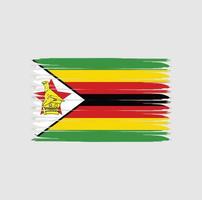 Flag of Zimbabwe with grunge style vector