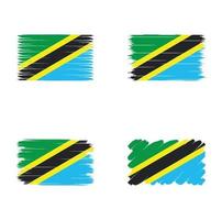 bandera de colección de tanzania vector