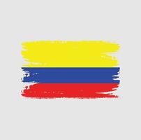 Flag of Colombia with brush style vector