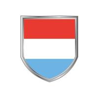 Flag Of Luxembourg with metal shield frame vector