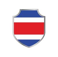Flag of Costa Rica with metal shield frame vector