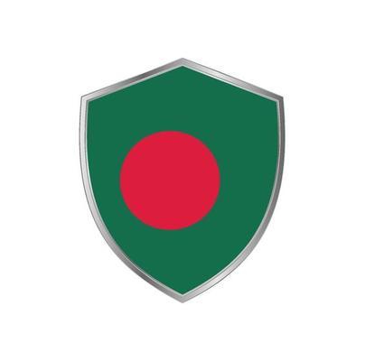 Flag of Bangladesh with silver frame