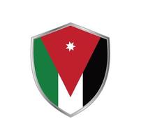 Flag of Jordan with silver frame vector