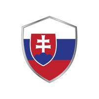 Flag of Slovakia with silver frame vector