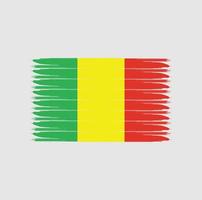 Flag of Mali with grunge style vector