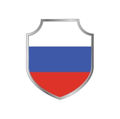 Flag of Russia with metal shield frame