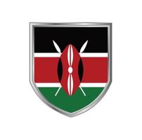 Flag Of Kenya with Metal Shield Frame vector