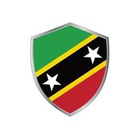 Flag of Saint Kitts and Nevis with silver frame vector