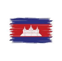 Cambodia flag vector with watercolor brush style