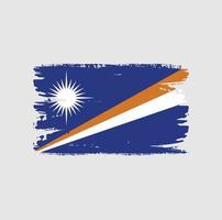 Flag of Marshall Islands with brush style vector