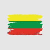 Flag of Lithuania with brush style vector