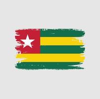 Flag of Togo with brush style vector