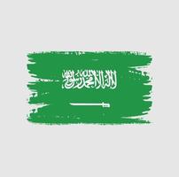 Flag of Saudi Arabia with brush style vector