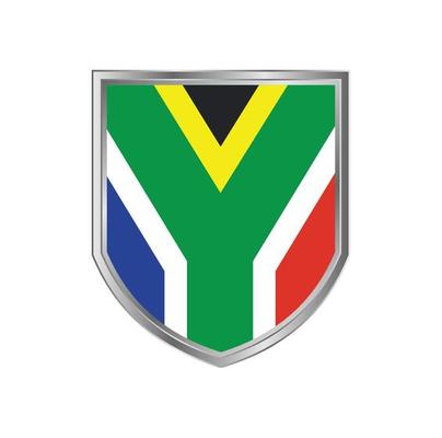Flag Of South Africa with metal shield frame