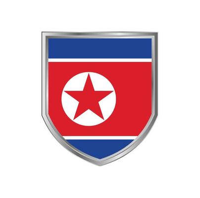 Flag Of North Korea with Metal Shield Frame