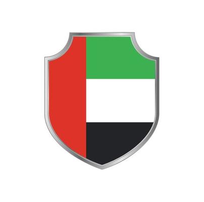 Flag of United Arab Emirates with metal shield frame