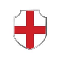 Flag of England with metal shield frame vector