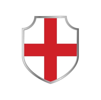 Flag of England with metal shield frame