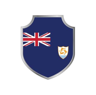 Flag of Anguilla with metal shield frame