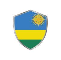 Flag of Rwanda with silver frame vector