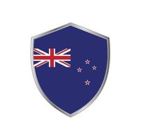 Flag of New Zealand with silver frame vector