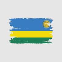 Flag of Rwanda with brush style vector