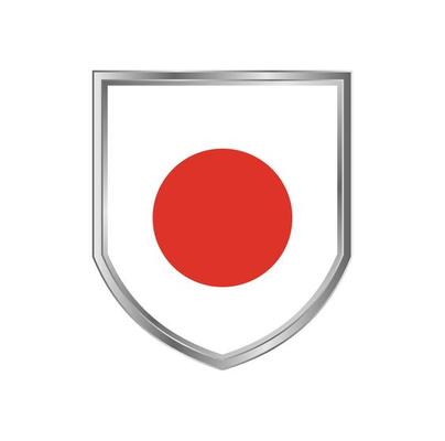 Flag Of Japan with metal shield frame
