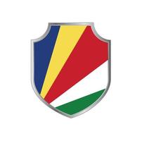 Flag of Seychelles with metal shield frame vector