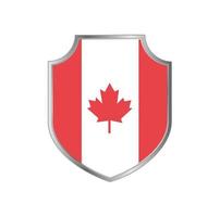 Flag of Canada with metal shield frame vector