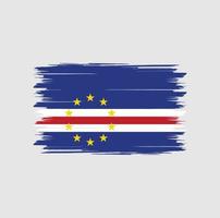 Cape Verde flag vector with watercolor brush style