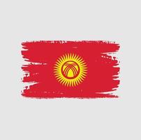 Flag of Kyrgyzstan with brush style vector