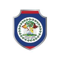 Flag of Belize with metal shield frame vector