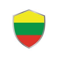 Flag of Lithuania with silver frame vector