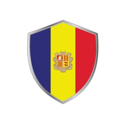 Flag of Andorra with silver frame