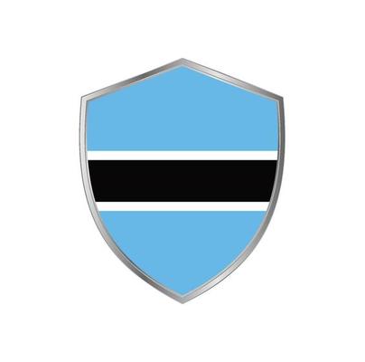 Flag of Botswana with silver frame