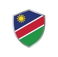 bandera de namibia con marco plateado vector